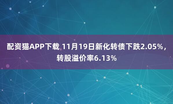 配资猫APP下载 11月19日新化转债下跌2.05%，转股溢价率6.13%